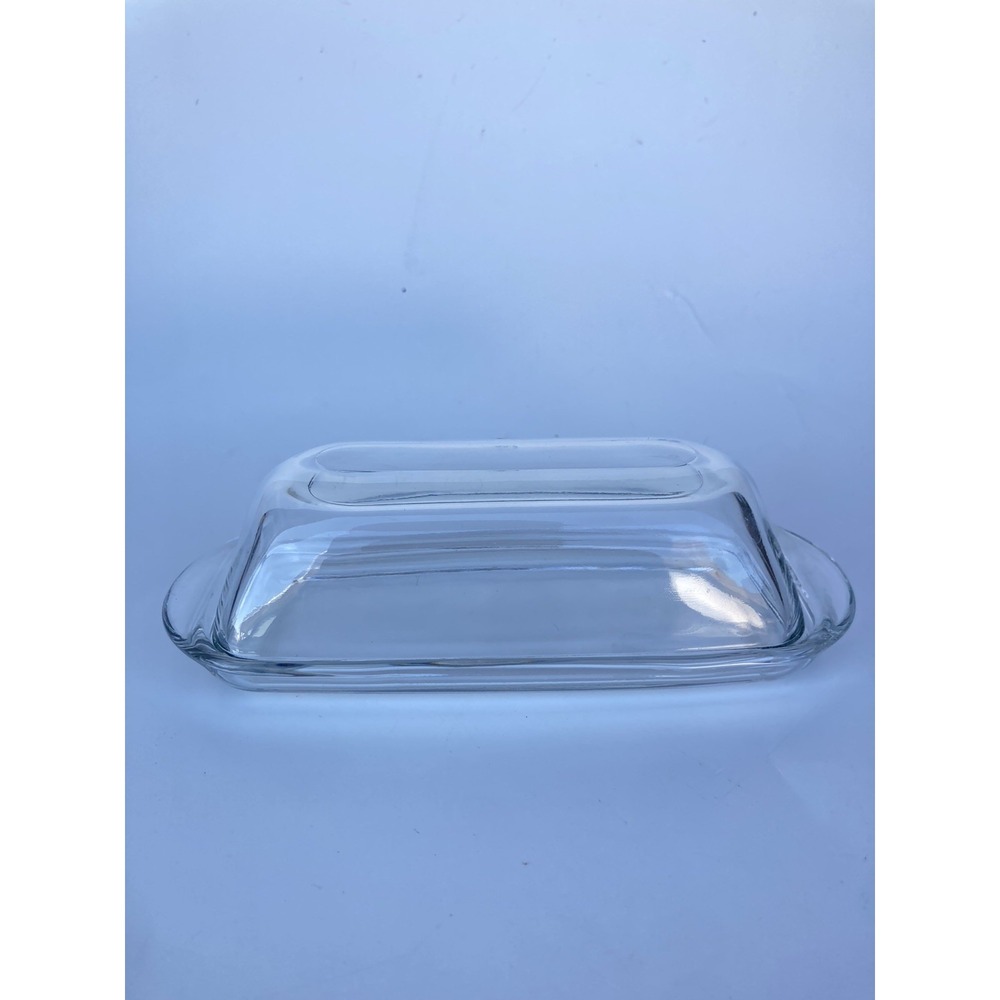 Butter Dish | Clear Glass | With Lid | 3" X 7"